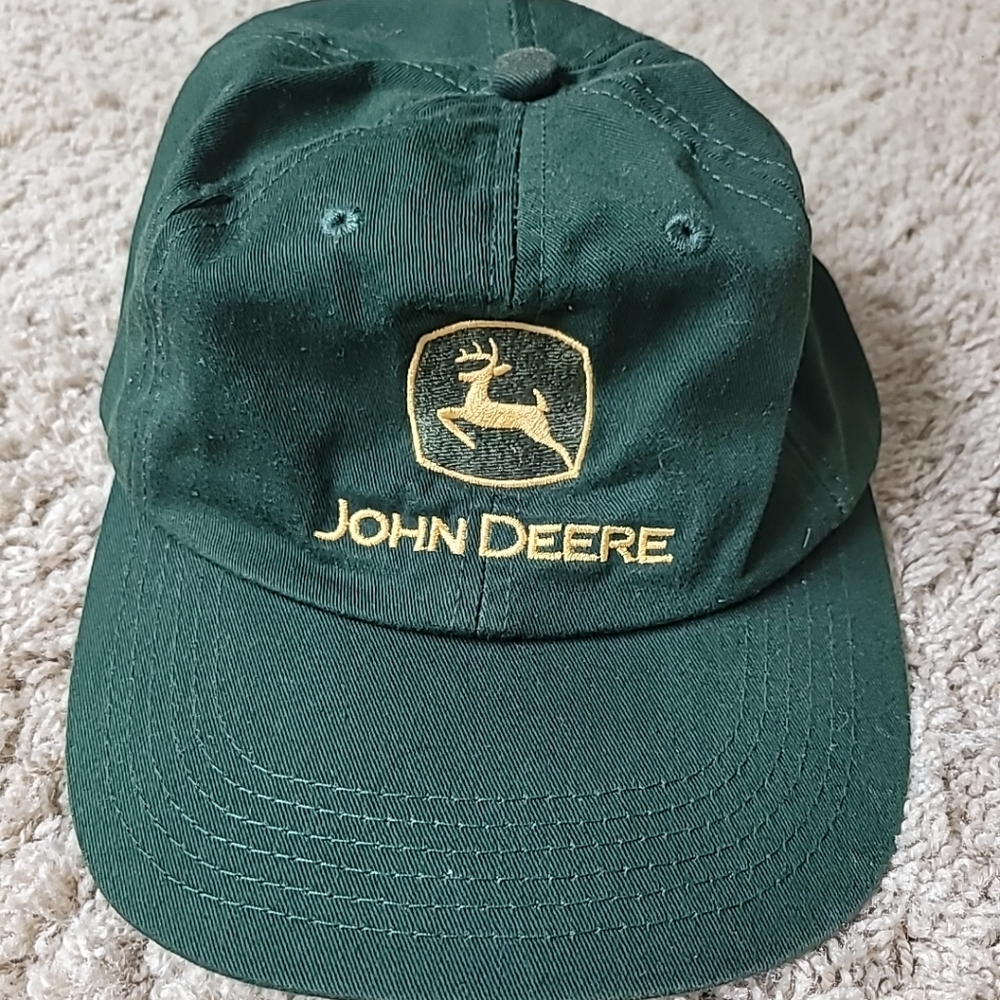 John Deere Trucker Cap Hat Adjustable Yellow Green Tractor Outdoor